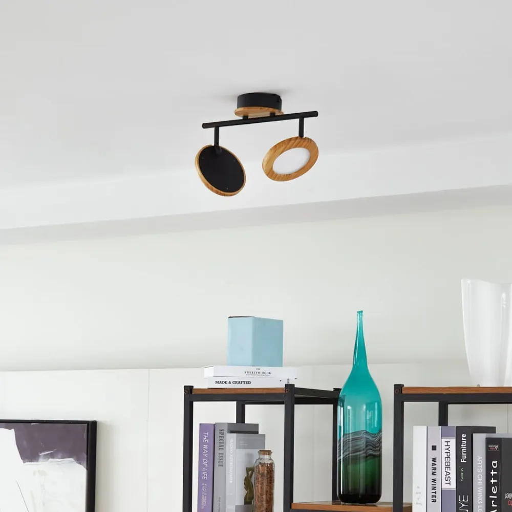 LED-spotlight Manel, træ, 37 cm lang, 2 lyskilder^Lindby New