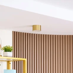 Lindby LED-spotlight Nivoria, Ø11 cm, 9 W, guldfarvet, metal