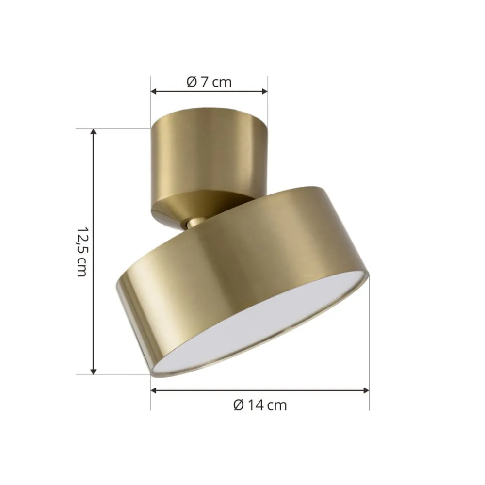Lindby Loftlamper|Loftlamper>LED-spotlight Nivoria, Ø 14 cm, guldfarvet, drejeligt monteret