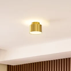 Lindby Gang|Loftlamper>LED-spotlight Nivoria, 11 x 9 cm, guldfarvet, metal