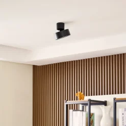 LED-spotlight Nivoria, Ø 14 cm, sort, drejelig^Lindby Online