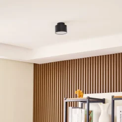 Lindby Gang|Loftlamper>LED-spotlight Nivoria, 11 x 9 cm, sort, metal