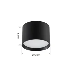 LED-spotlight Nivoria, Ø 12 cm, 15 W, sort, metal^Lindby Discount