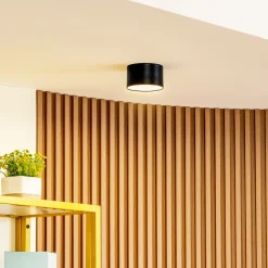 Lindby LED-spotlight Nivoria, 11 x 7 cm, sort, metal