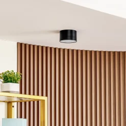 Lindby LED-spotlight Nivoria, 11 x 7 cm, sort, metal