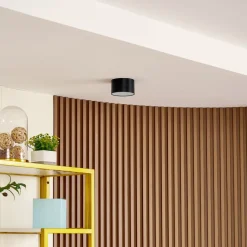 Lindby LED-spotlight Nivoria, 11 x 7 cm, sort, metal