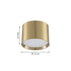 Lindby LED-spotlight Nivoria, Ø 12 cm, guldfarvet, metal