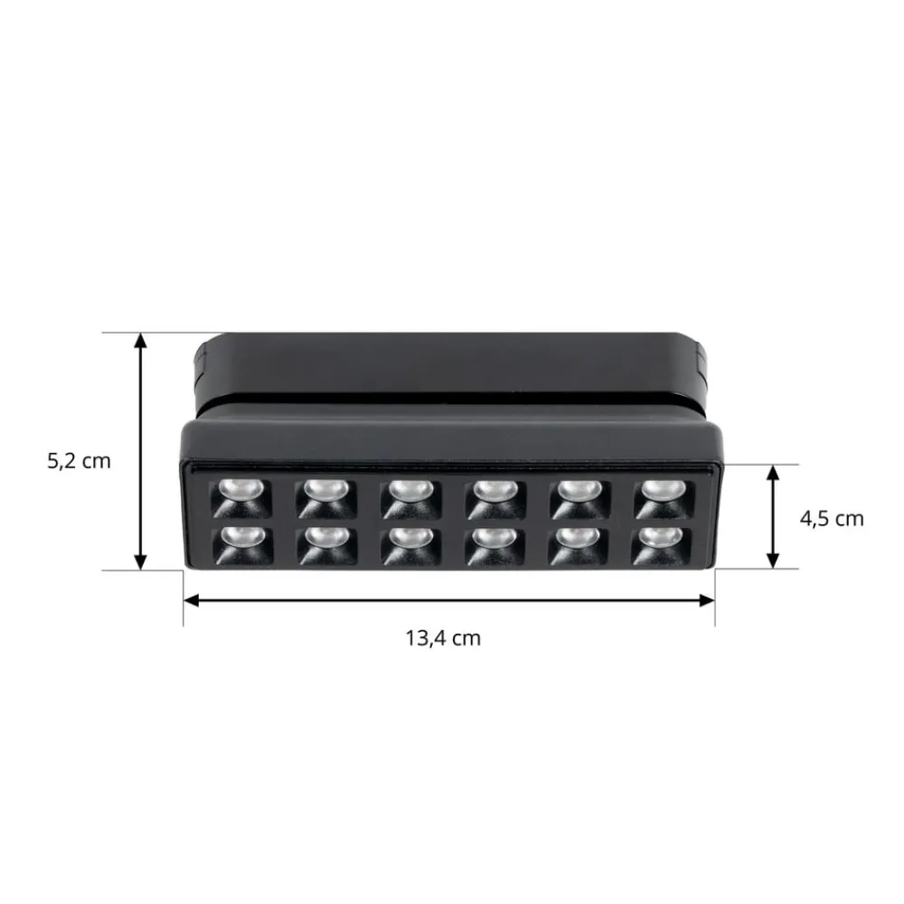 Lindby Skinnesystem>LED-strip 48 V Lumaro, sort, 12 punkter, dæmpbar