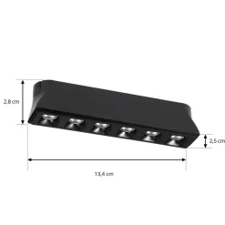 LED-strip 48 V Lumaro,sort,6 punkter,2,5cm,dæmpbar^Lindby Online