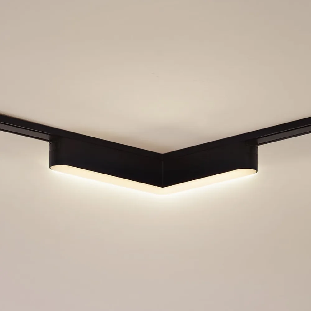 Lindby LED-strip 48V Lumaro, sort, L-formet, dæmpbar