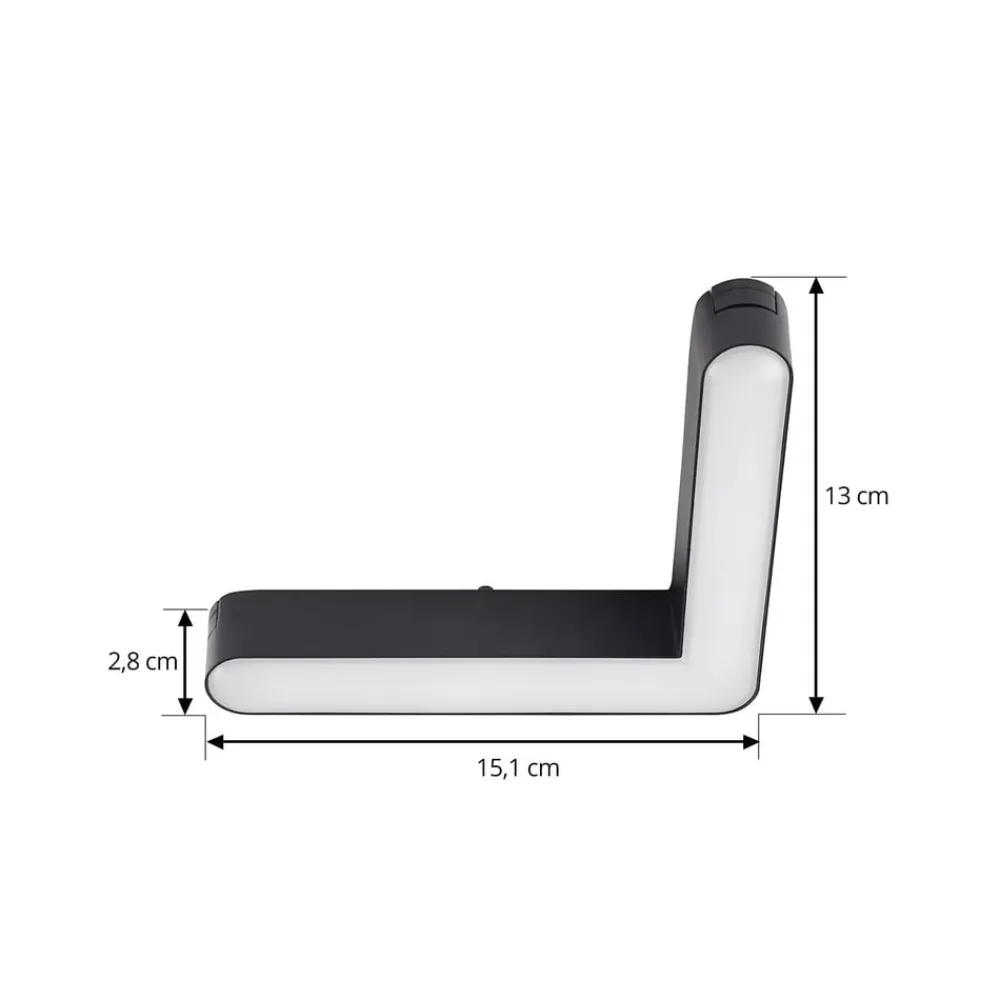 Lindby LED-strip 48V Lumaro, sort, L-formet, dæmpbar