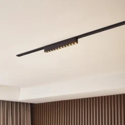 Lindby Skinnesystem>LED-strip 48V Lumaro,sort,12 punkter,2,4cm,dæmpbar