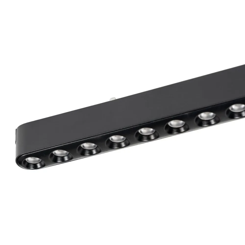 Lindby Skinnesystem>LED-strip 48V Lumaro,sort,12 punkter,2,4cm,dæmpbar