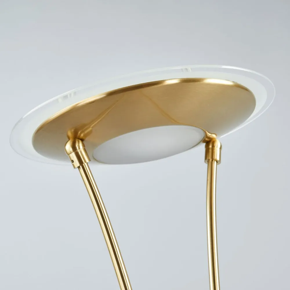 Lindby LED-uplight Eda, højde 180 cm, messing, dæmpbar