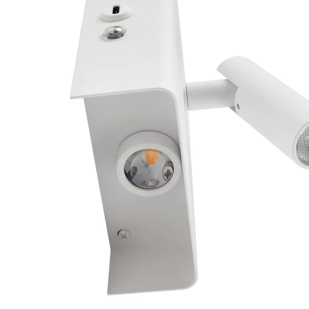 LED-væglampe Agit, hvid, metal, touchdæmper^Lindby New