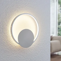 Lindby LED-væglampe Anays, Ø 32 cm, krom/klar, plast