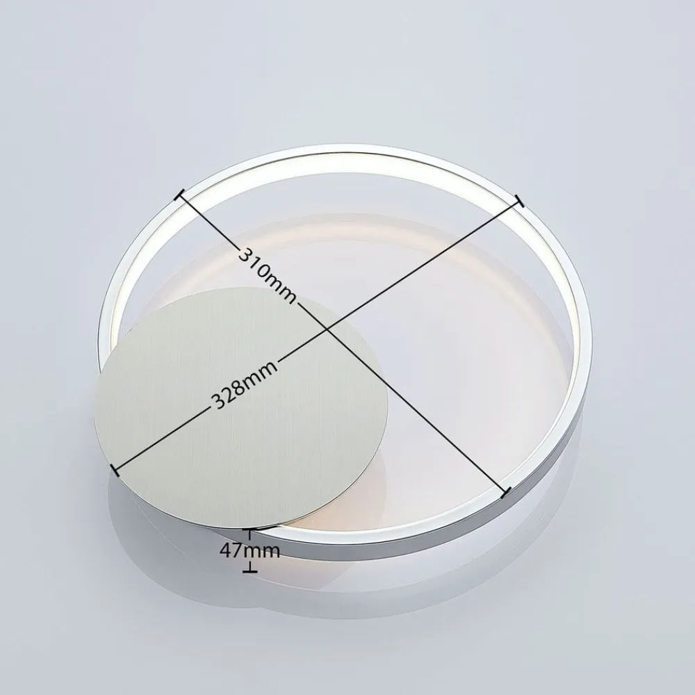 Lindby LED-væglampe Anays, Ø 32 cm, krom/klar, plast