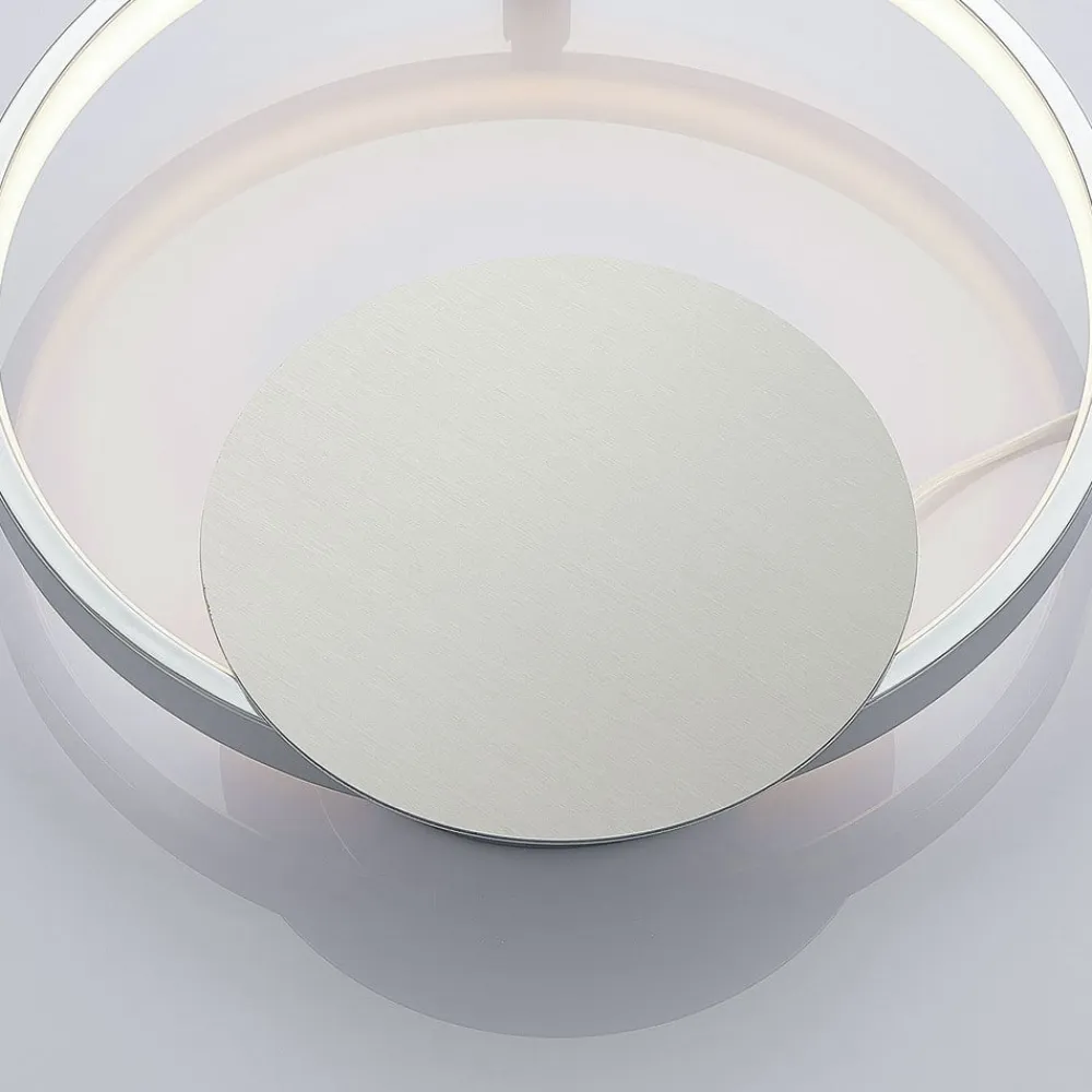 Lindby LED-væglampe Anays, Ø 32 cm, krom/klar, plast