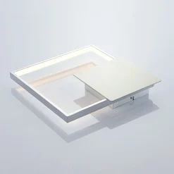 Lindby LED-væglampe Anays, 32 cm x 32 cm, krom/klar