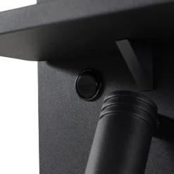 LED-væglampe Auden, sort, stik, ladestation^Lindby Outlet