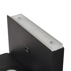 LED-væglampe Auden, sort, stik, ladestation^Lindby Outlet