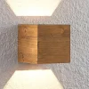 LED-væglampe Benicio, 11 cm, kantet, træ^Lindby Sale