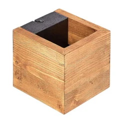 LED-væglampe Benicio, 11 cm, kantet, træ^Lindby Sale