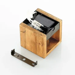 LED-væglampe Benicio, 11 cm, kantet, træ^Lindby Sale