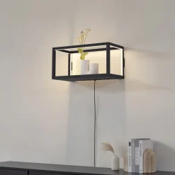 Lindby LED-væglampe Birta, stik, hylde, 51 cm, USB