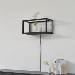 Lindby LED-væglampe Birta, stik, hylde, 51 cm, USB