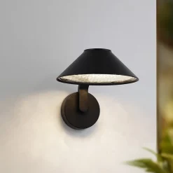 Lindby Terrassebelysning|Væglamper>LED-væglampe Capelo, sort, metal, Ø20cm