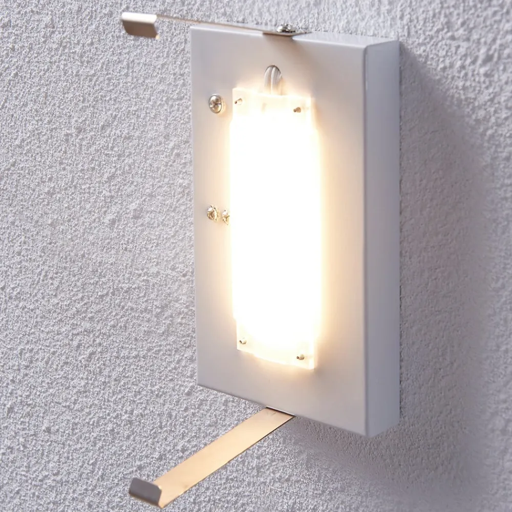 Lindby LED-væglampe Helmi, højde 21 cm, glas, halvcirkelformet