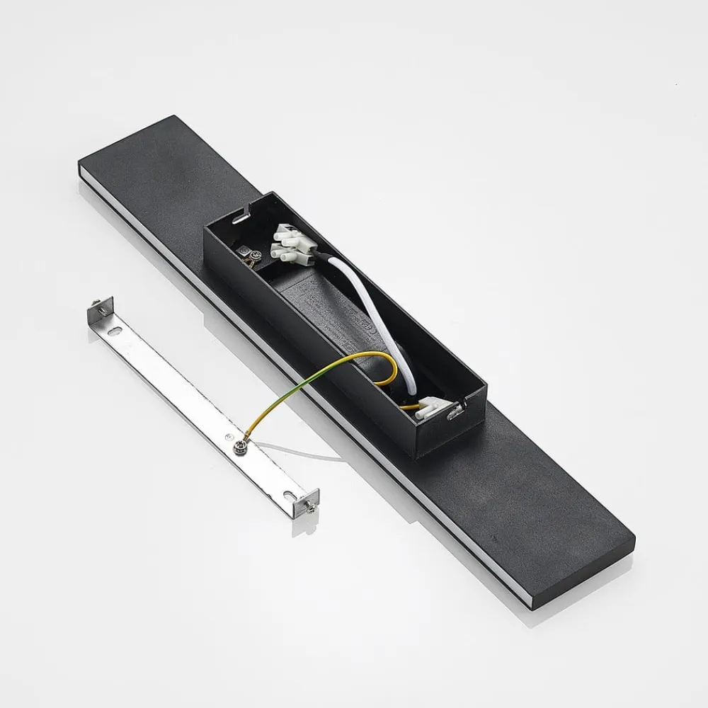 Lindby Pendellamper|Gang>LED-væglampe Ignazia, 47 cm, sort, metal, op/ned