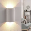 LED-væglampe Jenke, højde 16 cm, hvid, gips^Lindby New