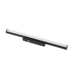 Lindby LED-væglampe Kirka, sort, metal, IP44, 90 cm, CCT