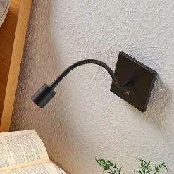 LED-væglampe Mayar, 2 stk, sort, læselampe, 11 cm^Lindby New