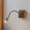 Lindby Væglamper|Væglamper>LED-væglampe Mayar, messing, metal, læselampe, 11cm