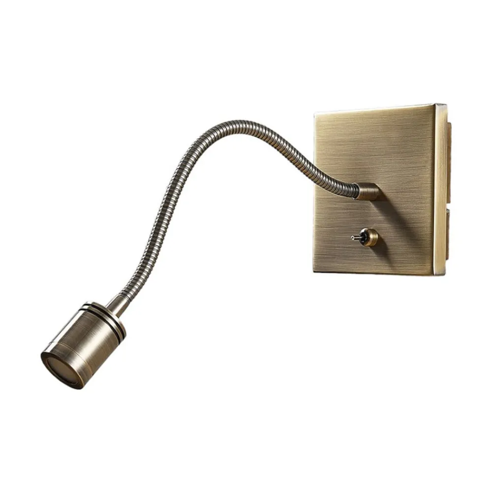 Lindby Væglamper|Væglamper>LED-væglampe Mayar, messing, metal, læselampe, 11cm