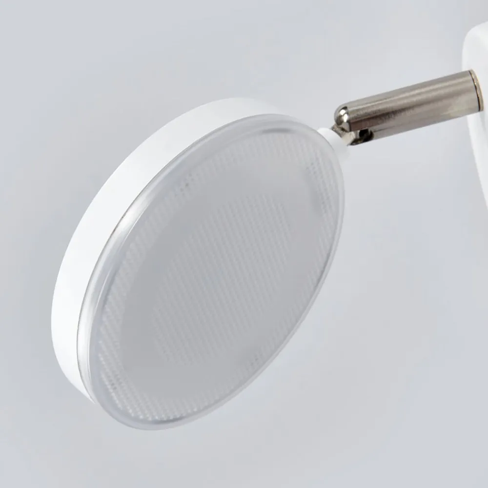 Lindby LED-væglampe Milow, hvid, 9,6 cm høj, afbryder