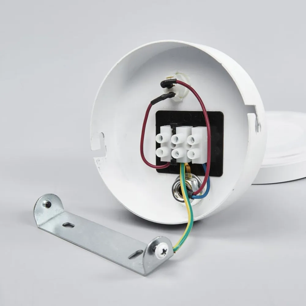 Lindby LED-væglampe Milow, hvid, 9,6 cm høj, afbryder