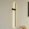 Lindby LED-væglampe Natsumi, sort, aluminium, 90 cm