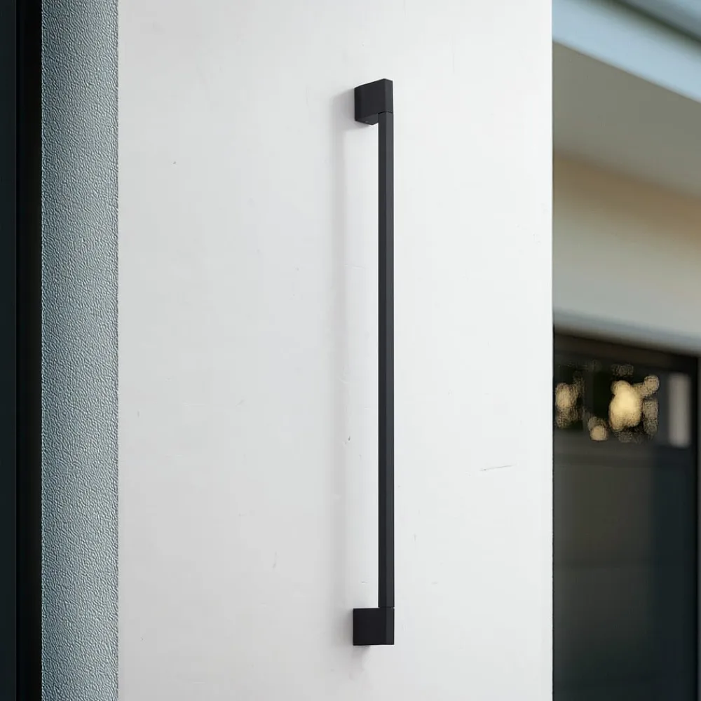 Lindby LED-væglampe Neano, 120 cm, sort, metal, IP54