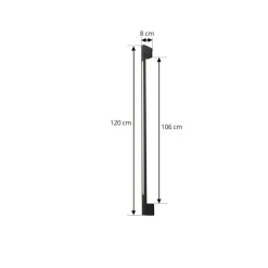 Lindby LED-væglampe Neano, 120 cm, sort, metal, IP54