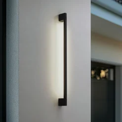 Lindby Terrassebelysning|Væglamper>LED-væglampe Neano, 90 cm, sort, metal, IP54