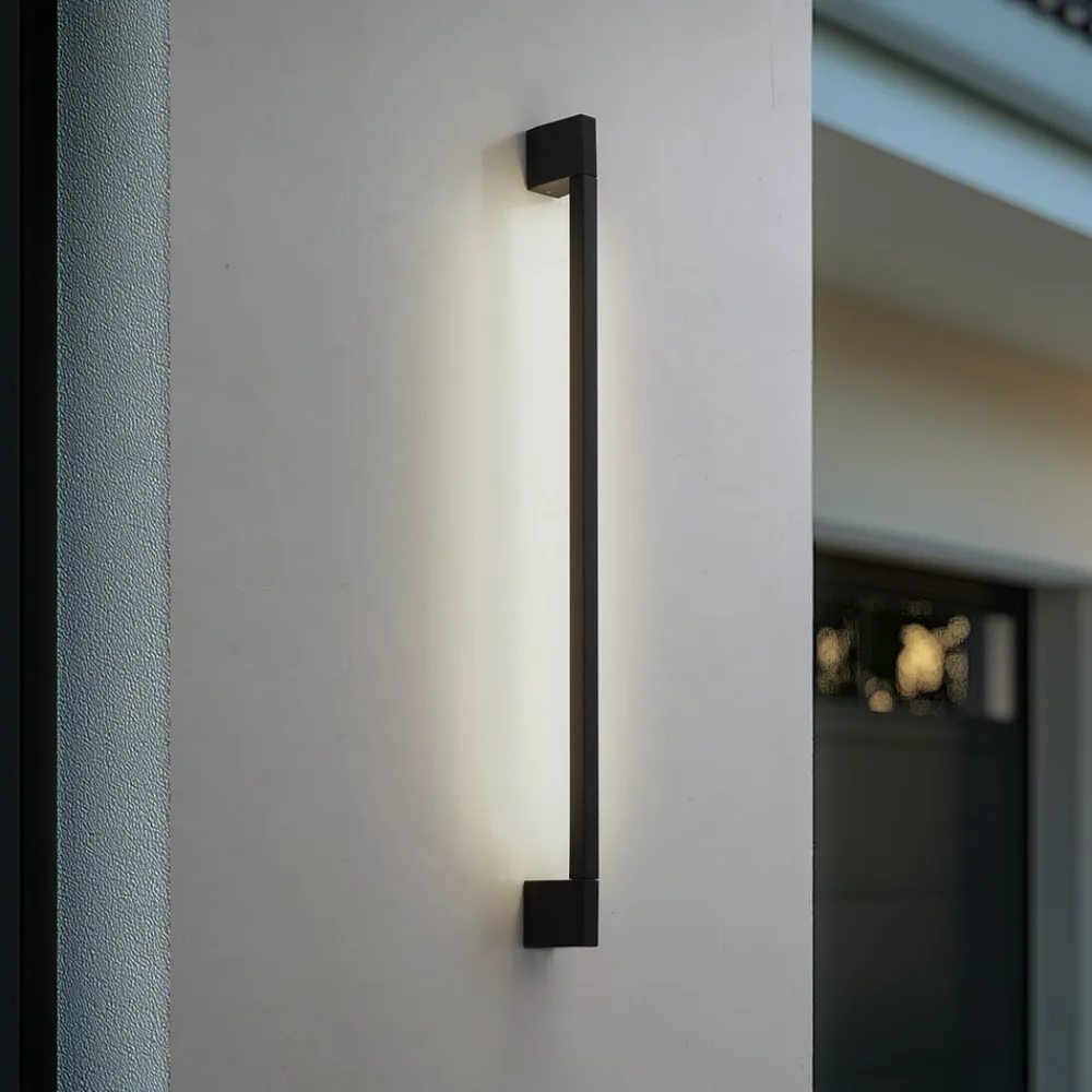 Lindby Terrassebelysning|Væglamper>LED-væglampe Neano, 90 cm, sort, metal, IP54