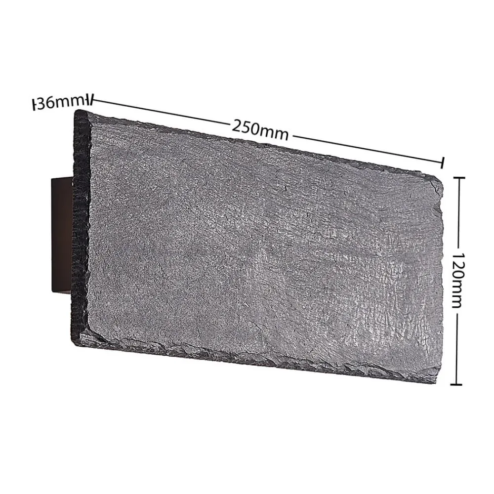 LED-væglampe Peetu, 22 cm lang, skifer, dæmpbar^Lindby Best