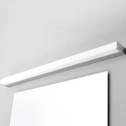 LED-væglampe Philippa, kantet, 89 cm, krom, IP44^Lindby