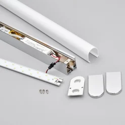 Lindby LED-væglampe Philippa, afrundet, 88 cm, krom, IP44