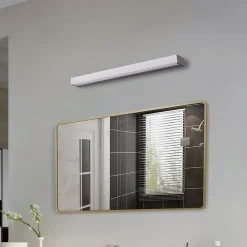 LED-væglampe Philippa, kantet, 59 cm, aluminiumsfarvet, IP44^Lindby Outlet