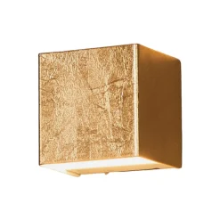 LED-væglampe Quentin, 9 cm bred, guldfarvet, metal^Lindby Online